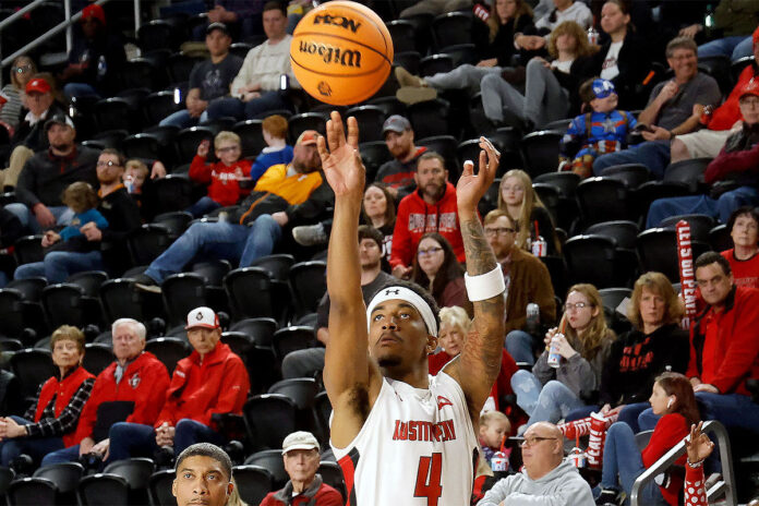 Ja'Monta Black Breaks Single-Season Threes Record in Austin Peay State University Men's Basketball Overtime Win Against Bellarmine. (Robert Smith, APSU Sports Information)