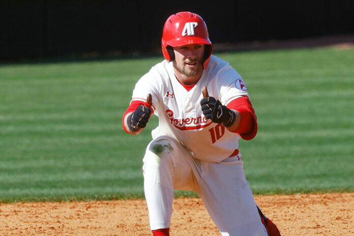 Austin Peay State University Baseball Govs Pull Away Late to Down Queens Royals. (Robert Smith, APSU Sports Information)