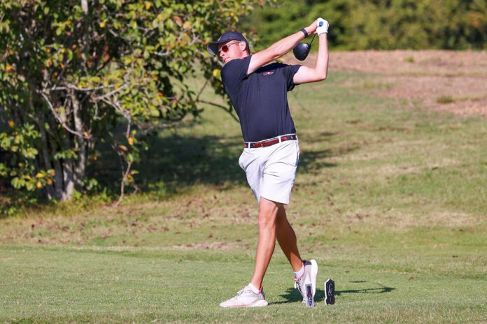 Austin Peay State University Men's Golf Tied for Seventh With Play Suspended in Second Round at Twin Oaks Intercollegiate. (Maddie Rose, APSU Sports Information)