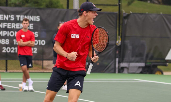 Austin Peay State University Men's Tennis Close Nonconference Play with Commanding Win Against Cumberland. (Alex Allard, APSU Sports Information)