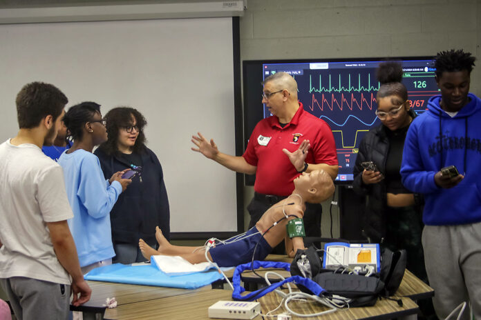 Mr. Florencio Reyes, Simulation Specialist within our Education and Staff Development department, made a meaningful visit to North West High School. Through hands-on demonstrations using patient simulation manikins, Mr. Reyes offered students a glimpse into the world of Military Health careers. This initiative not only fosters community engagement but also inspires future generations to consider impactful roles in healthcare. (Justin Moeller, Blanchfield Army Community Hospital)