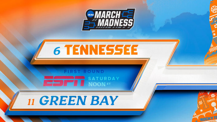 No. 6 Seed Tennessee Women's Basketball vs. No. 11 Seed Green Bay in First Round of NCAA Tournament. (UT Athletics)