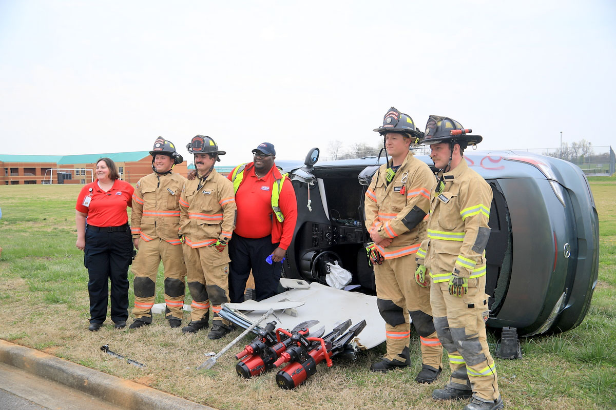 West Creek High School Criminal Justice Academy students are treated to mock crash demonstration by local first responders. (Tony Centonze, Clarksville Living Magazine) West Creek High School Criminal Justice Academy students are treated to mock crash demonstration by local first responders. (Tony Centonze, Clarksville Living Magazine)