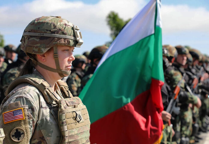 Staff Sgt. Lacy Littrell, a squad leader with the 269th Military Police Company, participates in the opening ceremony for Beyond Horizon 2024, a multi-national training exercise held at Bulgaria’s Novo Selo Training Site, May 14. Nearly 20 Soldiers from Athens’ 117th Military Police Battalion and Murfreesboro’s 269th Military Police Company will train with more than 140 military policemen from Bulgaria, Canada, Greece, North Macedonia, and Romania during the nine-day exercise to improve multi-national teamwork and combat skills. (Lt. Col. Darrin Haas)