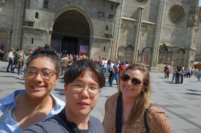 Austin Peay State University students Ariana Lovings, Hyeok Kim and Jordan Spencer during their summer trip to Poland as part of the International Research Experiences for Students (IRES) Grant Program. (APSU)
