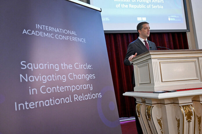 Minister of Foreign Affairs of the Republic of Serbia Marko ?uri? opens “Squaring the Circle: Navigating Changes in Contemporary International Relations,” a global security conference where two Austin Peay State University professors recently presented. (APSU)