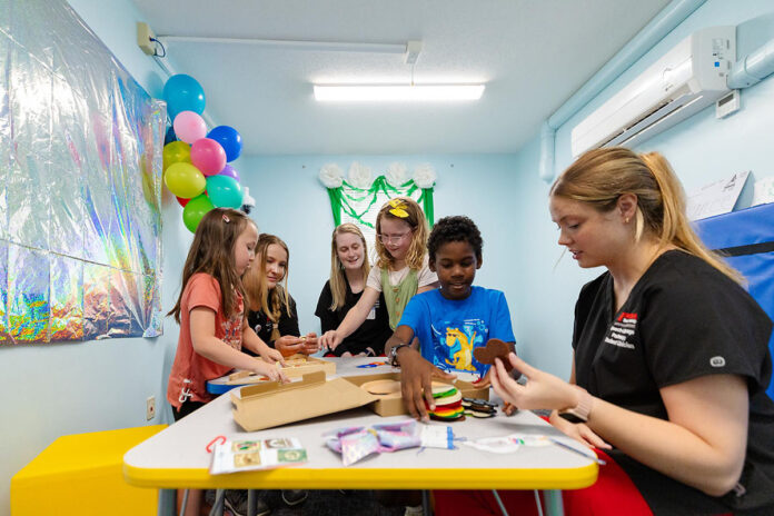 Children develop speech, language and literacy skills through fun activities at the Austin Peay State University Speech-Language & Swallowing Community Clinic’s second annual Kids’ Camp. (Sean McCully, APSU)