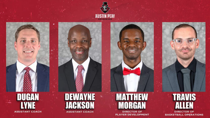 Austin Peay State University Men's Basketball head coach Corey Gipson announces Three Additions to Coaching and Support Staff, Promotes Travis Allen. (APSU Sports Information)