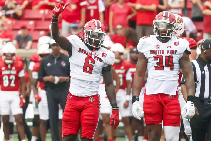 Austin Peay State University Football Falls to Louisville in 2024 Season Opener. (Knox Rives, APSU Sports Information)
