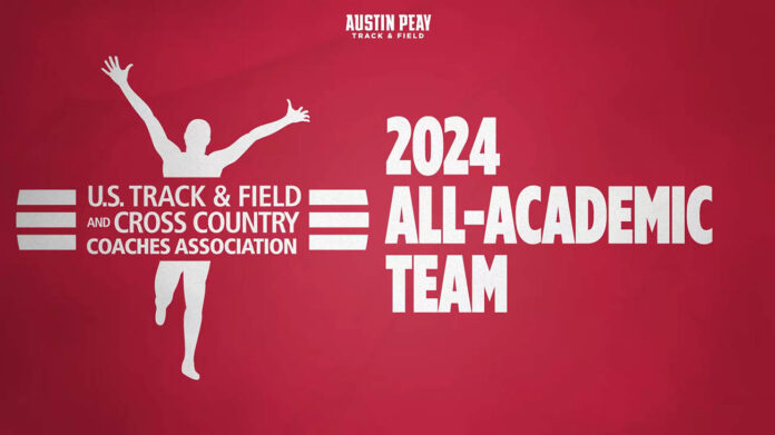 Austin Peay State University Track and Field honors by U.S. Track and Field and Cross Country Coaches Association. (APSU Sports Information)