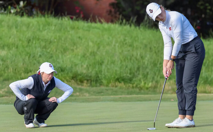 Erica Scutt Finishes Fifth, Leads Austin Peay State University Women's Golf at Missouri’s Johnie Imes Invitational. (Casey Crigger, APSU Sports Information)