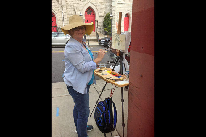 2Rivers Paint-Out - Barbara Joins at Trinity