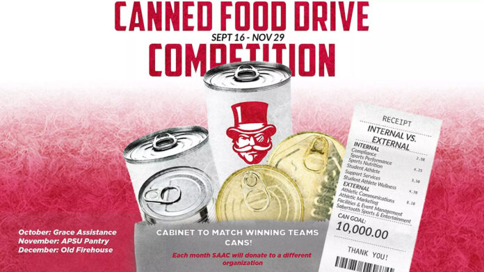 Austin Peay State University SAAC Hosts Canned Food Drive to Benefit Local Families in Need. (APSU Sports Information)