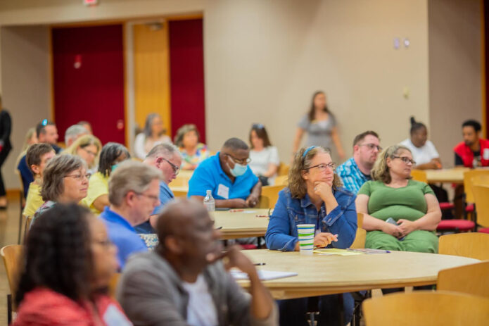Family members of first-generation college students attend an informational session during a two-day orientation for Austin Peay State University’s Purpose First Scholars. (APSU)