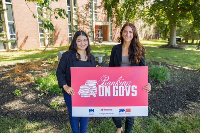 Left to right: Lesly Moreno and Piper Conditt are the first students to complete the Banking on Govs program. (APSU)