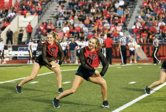 Austin Peay State University sophomore education major Madelyn Steele and senior agriculture major Grace Henderson perform as part of APSU’s dance team. (APSU)