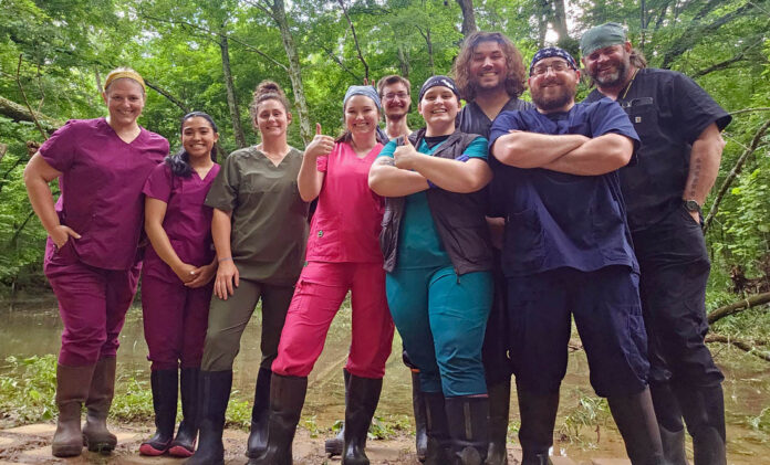 Macee Roberts, a senior and first-generation Austin Peay State University student (third from left), with other members of Dr. Catherine Haase’s research lab. (APSU)
