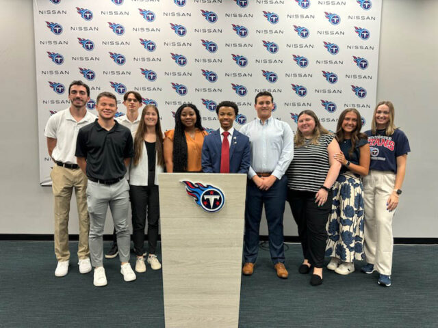 Participants in the 2024 Bud Adams internship program with the Tennessee Titans. (APSU)
