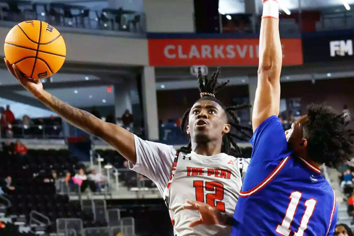 Anton Brookshire's Career-High 28 Points Can't Lift Austin Peay State University Men's Basketball Over West Georgia. (Robert Smith, APSU Sports Information)