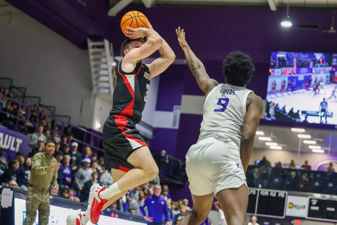 Isaac Haney’s Season-High 28 Points Can’t Save Austin Peay State University Men's Basketball in OT Loss to North Alabama. (Alex Allard, APSU Sports Information)