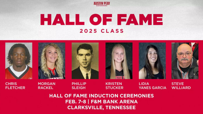 Austin Peay State University Honors Six Inductees in 2025 Hall of Fame Celebration. (APSU Sports Information)