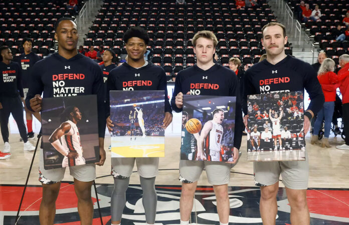 Austin Peay State University Men's Basketball Falls to Lipscomb on Senior Day, 95-78. (Robert Smith, APSU Sports Information)