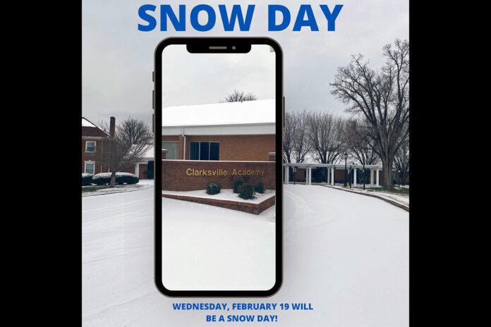 Clarksville Academy Closes Wednesday due to imcoming weather