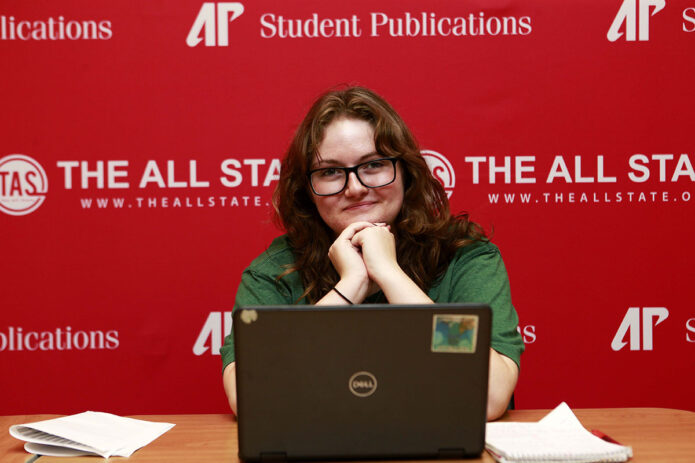 Abigail McKenna is grateful for the early exposure to college life that Middle College and The All State have provided. (Michael Dann, APSU)