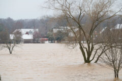 Flooding at Woodstock subdivision. (Jonathan Wheeler, Clarksville Online)