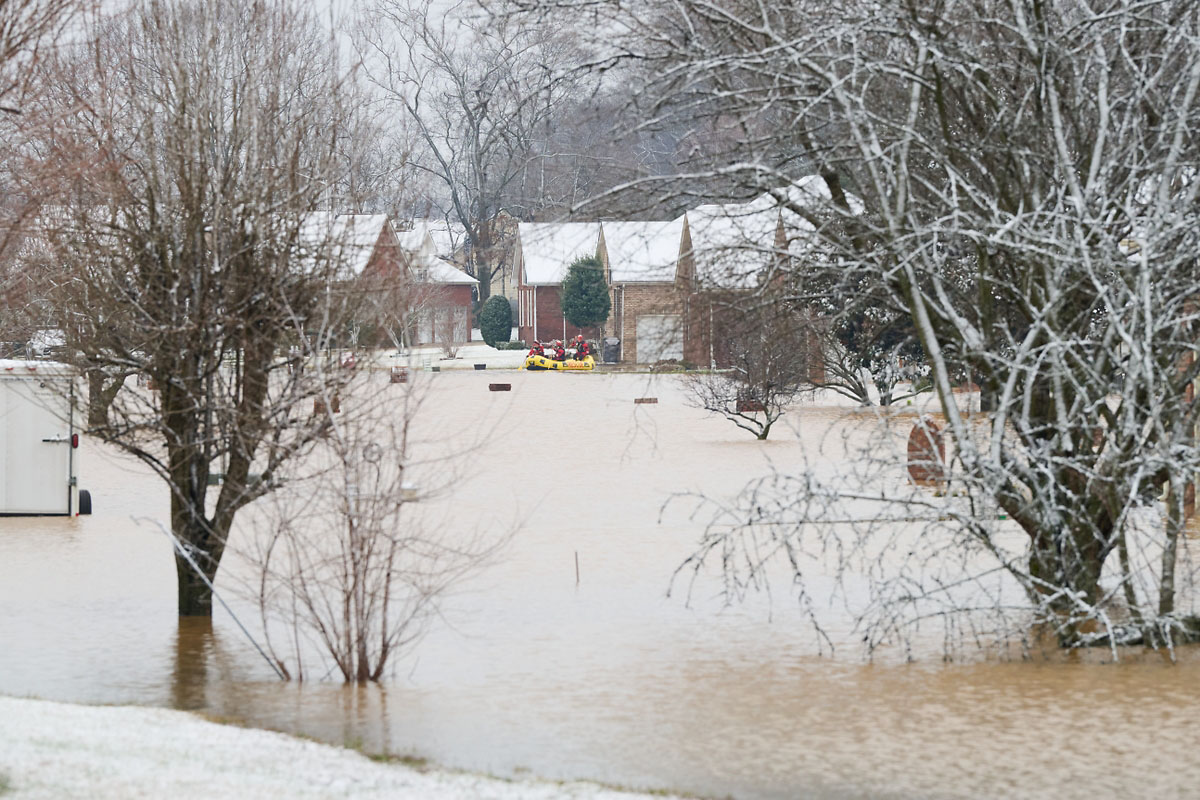 Severe Storms Bring Flooding, Snow, and Emergency Rescues to Clarksville. (Jonathan Wheeler, Clarksville Online)