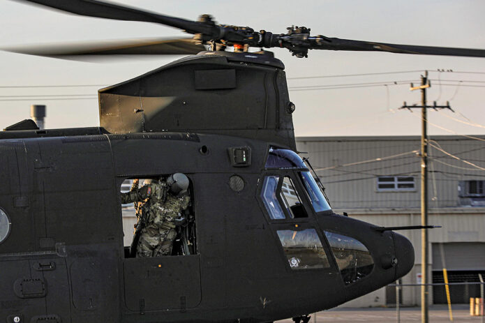 101st Combat Aviation Brigade Soldiers conduct test flights of the Block II CH-47F, currently in development with United States Army Program Executive Office Aviation at Redstone Arsenal, AL. (Sgt. Matthew Wantroba, 40th Public Affairs Detachment)