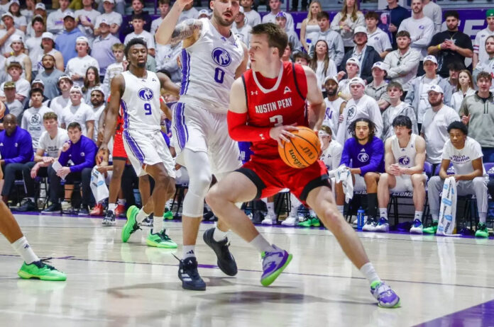 Austin Peay State University Men's Basketball Eliminated from ASUN Tournament After Loss to North Alabama. (Casey Crigger, APSU Sports Information)