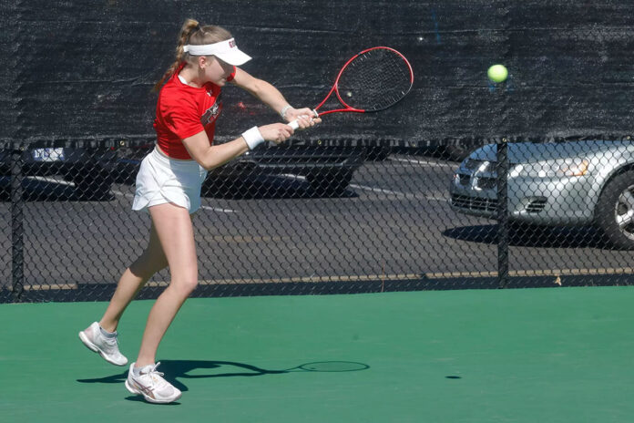 Inclement Weather Moves Austin Peay State University Women's Tennis vs. Furman Tennis Match to Bowling Green. (Robert Smith, APSU Sports Information)