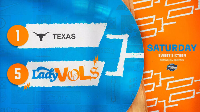 Tennessee Women's Basketball Aims for Upset Over No. 1 Seed Texas in Sweet 16. (UT Athletics)