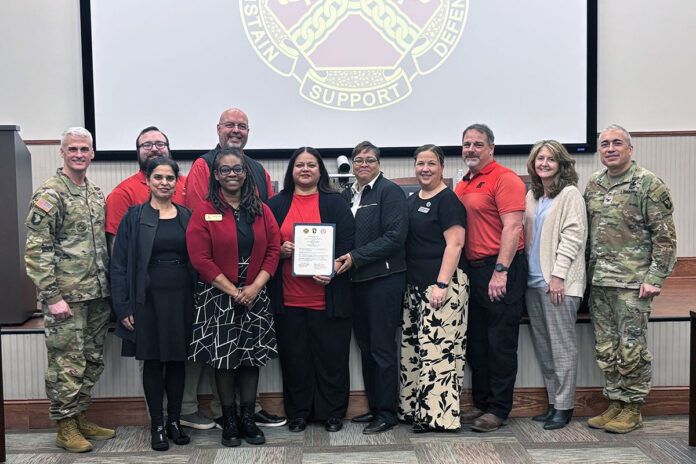 Representatives from the Austin Peay State University College of STEM and Fort Campbell at an IGSA signing ceremony at Fort Campbell on February 25th, 2025. (APSU)