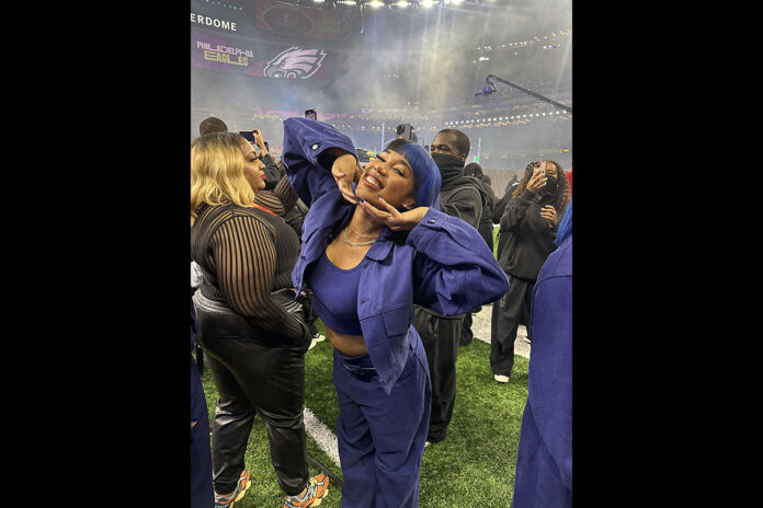 Austin Peay State University alumna Kyrstin Young at the Superdome during Super Bowl LIX. Young graduated in 2021 with a bachelor’s degree in business management and was a member of the Govs dance team. (Contributed photo)