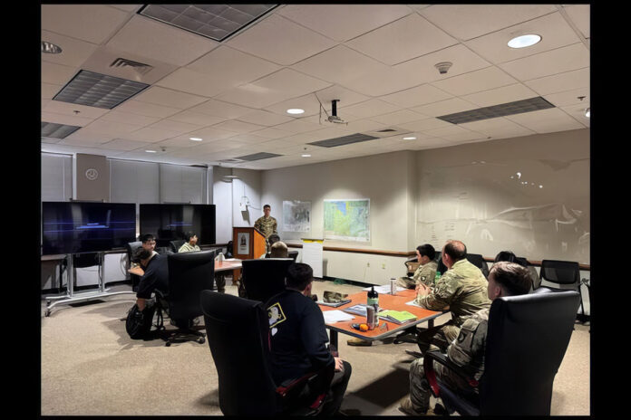 Spc. Jackson Wilson, a joint fire support specialist assigned to the 1st Battalion, 320th Field Artillery Regiment, 2nd Mobile Brigade Combat Team, 101st Airborne Division (Air Assault) gives a speech during an Ask, Care, Escort- Suicide Intervention Tier 2 training, Feb. 6, 2025 at Fort Campbell Ky. During the class, Wilson gave a retelling of his personal experience with suicide intervention. (Staff Sgt. Kaden Pitt, 101st Airborne Division)