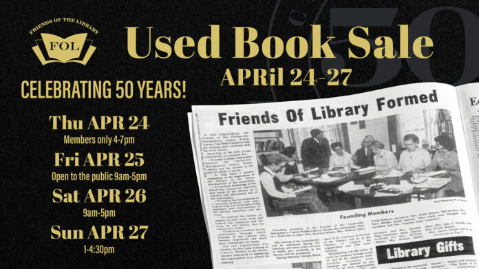 Friends of the Library Used Book Sale April 24th - 27th, 2025