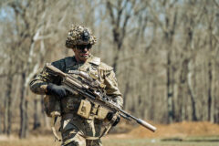 PVT. Adams from 1st Battalion 327 Infantry Regiment, 1st Mobile Brigade Combat Team, 101st Airborne Division (Air assault) equip the Next Generation Squad Weapon (NGSW) during a Combined Arms Live-Fire Exercise (CALFEX). (U.S. Army photo by Sgt Jewell Fatula)