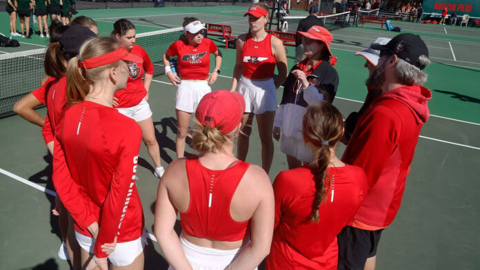 Austin Peay State University Women’s Tennis Drops Tough Match to Stetson on the Road. (Robert Smith, APSU Sports Information)