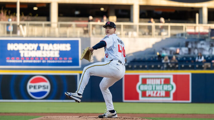 Tobias Myers Works Five Scoreless for Nashville Sounds in Third Rehab Start. (Nashville Sounds)