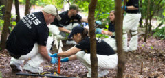 Naval Criminal Investigative Service (NCIS) personnel participate in forensics training at the University of Tennessee Body Farm. This training involves the proper recovery and documentation of human remains. (U.S. Navy photo by Ed Buice/Released)