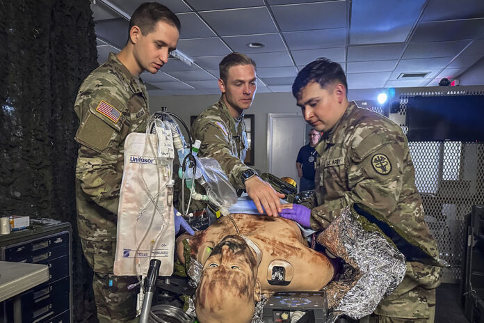 Blanchfield Army Community Hospital’s Education & Staff Development team recently conducted Delayed Evacuation Casualty Management (DECM) training for Army Combat Medics. (Justin Moeller, Blanchfield Army Community Hospital)
