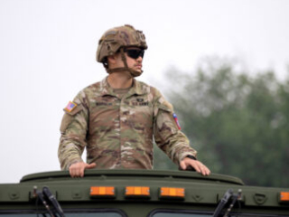 U.S. Army Soldiers participate in the 250th Army Birthday Parade