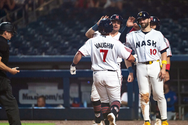 Andrew Vaughn’s Grand Slam Headlines Nashville Sounds’ 9-0 Rout of Iowa Cubs. (Nashville Sounds)