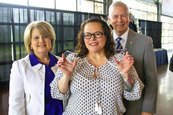 Penny Greene with Clarksville Parks & Recreation proudly receives the Mayor’s Star Award from Clarksville Mayor and First Lady, Joe and Cynthia Pitts