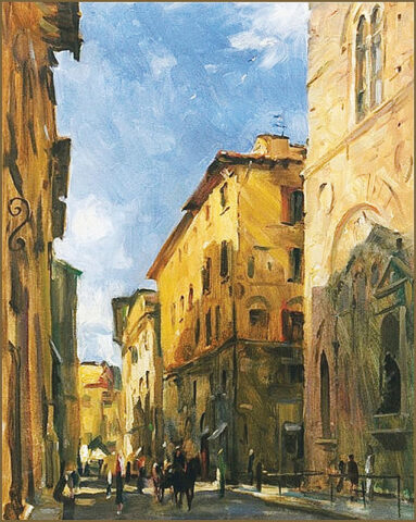 Morning in Florence, En plein air painting, by Igor V. Babailov, Hon.RAA, KStA. (Courtesy of the Maestro)
