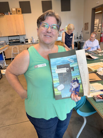 Participant CJ Miller with her journal