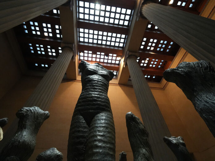 Alan LeQuire's Complete and Unbroken during the Monumental Figures opening reception at the Parthenon in Nashville, TN (D.C. Thomas, Clarksville Living Magazine)