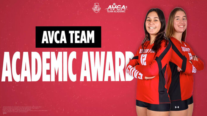 Austin Peay State University Volleyball Recognized Nationally for Academic Excellence. (APSU Sports Information)